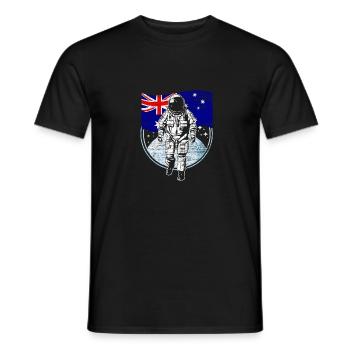 drapeau Australie dans l'espace des astronautes cadeau - T-shirt homme - noir - Devant - AI Model Male 178 light (178cm)