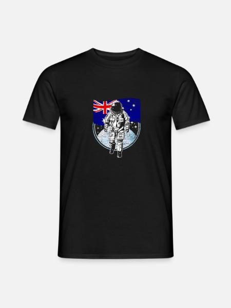 Australia flag in space Astronaut gift - Men's T-Shirt - black