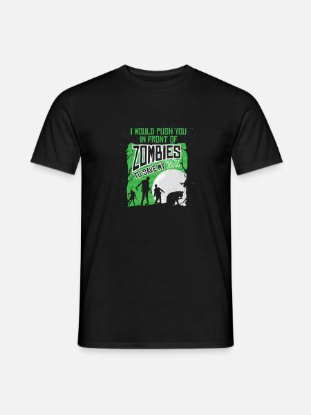 Cat rescue from zombies - Men's T-Shirt - black