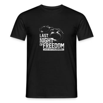 Bachelor Party Freedom Handcuffed Bride - Men's T-Shirt - black - Front - AI Model Male 178 light (178cm)