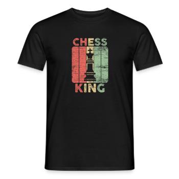 Chess King Chess Mat Gift Idea - Men's T-Shirt - black - Front - AI Model Male 178 light (178cm)