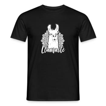 Llamaste Namaste Yoga Lama Tier Geschenk Spucke - Männer T-Shirt - Schwarz - Vorne - AI Model Male 178 light (178cm)