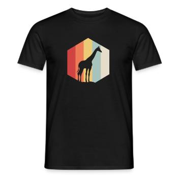 Giraffe long safari gift animal large neck - Men's T-Shirt - black - Front - AI Model Male 178 light (178cm)