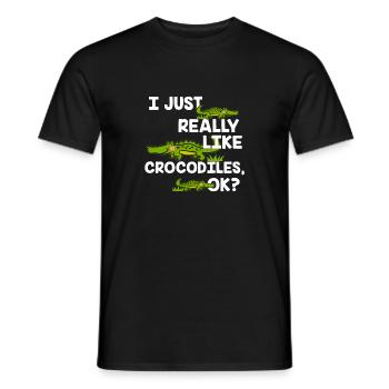 I like crocodiles very dangerous alligator animal - Men's T-Shirt - black - Front - AI Model Male 178 light (178cm)