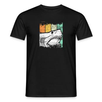white shark fish gift surfer marine animal - Men's T-Shirt - black - Front - AI Model Male 178 light (178cm)