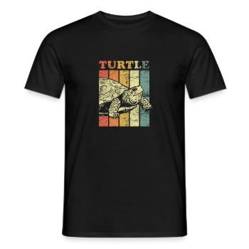 Turtle Modern Animal Gift Ocean Sea Zoo - Men's T-Shirt - black - Front - AI Model Male 178 light (178cm)