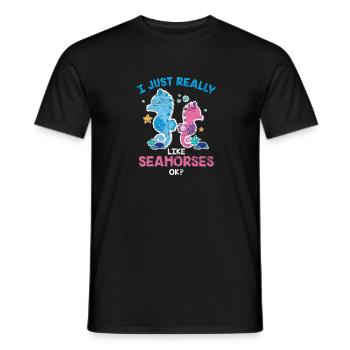Hippocampe hippocampe poisson mer océan cadeau - T-shirt homme - noir - Devant - AI Model Male 178 light (178cm)