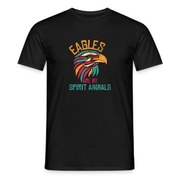 Eagles are my spiritual animals gift colorful - Men's T-Shirt - black - Front - AI Model Male 178 light (178cm)