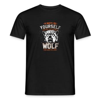 Wolf predator wolf pack wild animal predator howling - Men's T-Shirt - black - Front - AI Model Male 178 light (178cm)