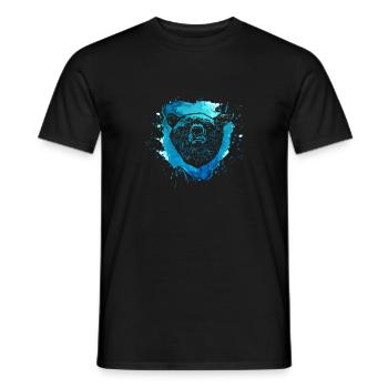 Ours grizzly ours en peluche zoo cadeau prédateur fourrure - T-shirt homme - noir - Devant - AI Model Male 178 light (178cm)