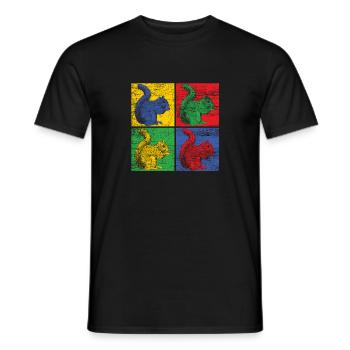 Écureuil noix forêt arbre animal cadeau vintage - T-shirt homme - noir - Devant - AI Model Male 178 light (178cm)