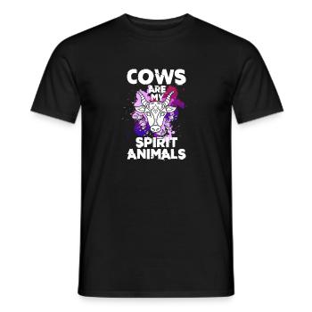 Les vaches sont mes animaux spirituels - T-shirt homme - noir - Devant - AI Model Male 178 light (178cm)
