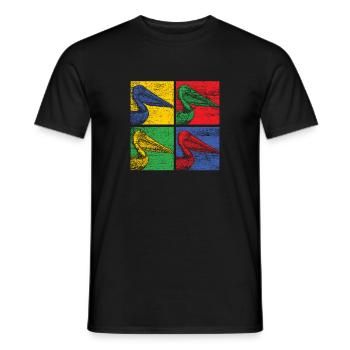 Pelican seabird water bird sea fish beach - Men's T-Shirt - black - Front - AI Model Male 178 light (178cm)