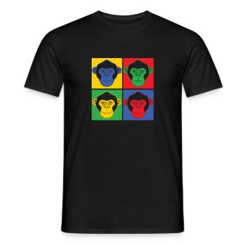 Affen Pop Art Geschenk Tier Gorilla Schimpansen - Männer T-Shirt - Schwarz - Vorne - AI Model Male 178 light (178cm)