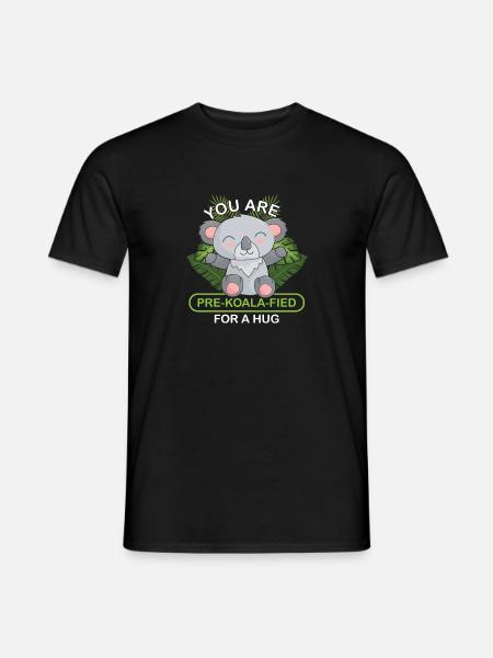 Koala Eukalyptus Koalabär Bär Geschenk Umarmung - Männer T-Shirt - Schwarz