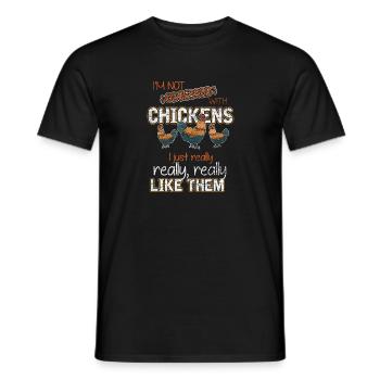 Huhn Bauer Bauernhof Dorf Tier Geschenk Hahn Henne - Männer T-Shirt - Schwarz - Vorne - AI Model Male 178 light (178cm)