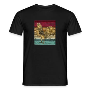Chicken rooster hen house bird animal gift vintage - Men's T-Shirt - black - Front - AI Model Male 178 light (178cm)