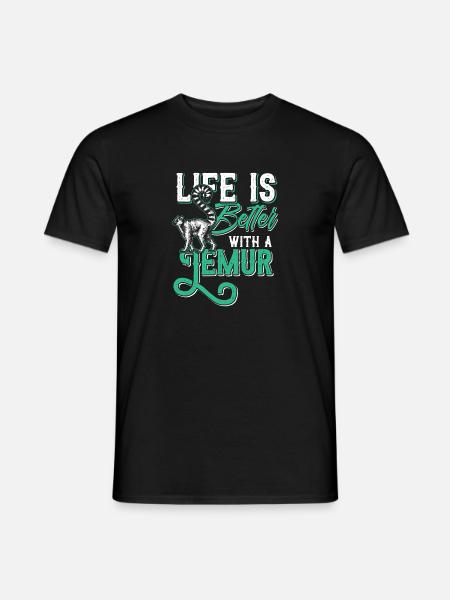 Lemur Affe Halbaffe Tier Geschenk Tierschutz. - Männer T-Shirt - Schwarz