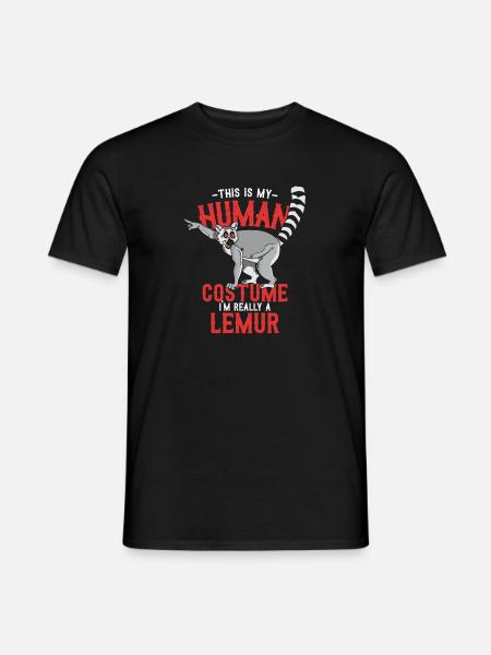 Lémurien singe semi-singe animal cadeau protection animale. - T-shirt homme - noir