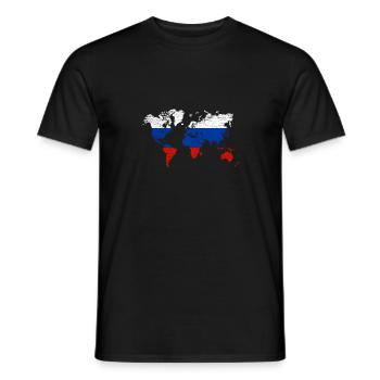 Russland Weltkarte - Männer T-Shirt - Schwarz - Vorne - AI Model Male 178 light (178cm)