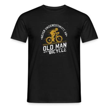 Never underestimate an old man with a bike - Men's T-Shirt - black - Front - AI Model Male 178 light (178cm)