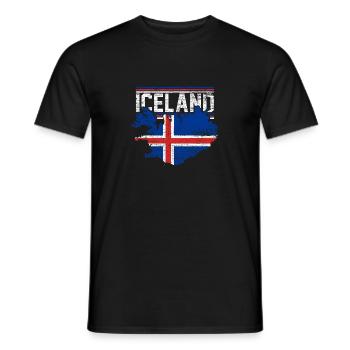 Islande - T-shirt homme - noir - Devant - AI Model Male 178 light (178cm)