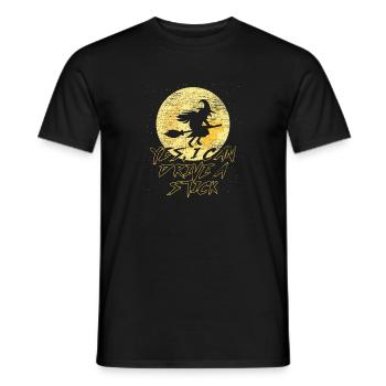 Sorcière Halloween sorcière balai femme épouse cadeau - T-shirt homme - noir - Devant - AI Model Male 178 light (178cm)