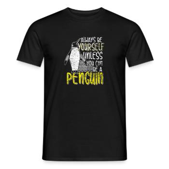 Pinguin Tier Eis schwarz weiß Vogel Geschenk - Männer T-Shirt - Schwarz - Vorne - AI Model Male 178 light (178cm)