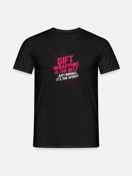 Wrapping gifts wrapping birthday - Men's T-Shirt - black