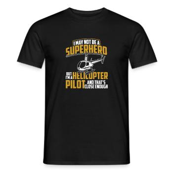 Pilote d'hélicoptère cadeau de héros d'hélicoptère - T-shirt homme - noir - Devant - AI Model Male 178 light (178cm)