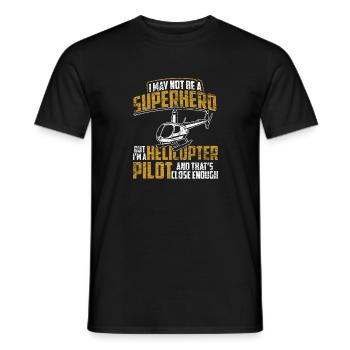 Pilote d'hélicoptère pilote d'avion cadeau vintage - T-shirt homme - noir - Devant - AI Model Male 178 light (178cm)
