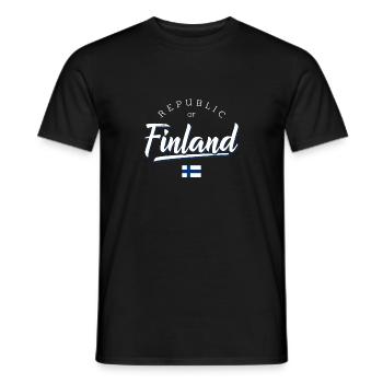 Finlande - T-shirt homme - noir - Devant - AI Model Male 178 light (178cm)