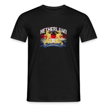 Netherlands flag Amsterdam Holland gift - Men's T-Shirt - black - Front - AI Model Male 178 light (178cm)