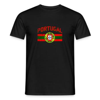 Drapeau du Portugal - T-shirt homme - noir - Devant - AI Model Male 178 light (178cm)