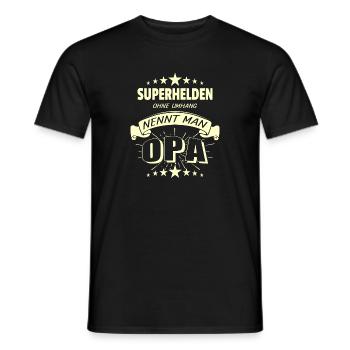 Superhelden ohne Umhang Opa Enkel Enkelin Geschenk - Männer T-Shirt - Schwarz - Vorne - AI Model Male 178 light (178cm)