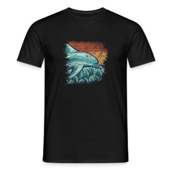 dauphin - T-shirt homme - noir - Devant - AI Model Male 178 light (178cm)