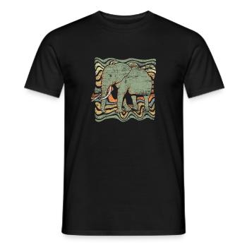 éléphant - T-shirt homme - noir - Devant - AI Model Male 178 light (178cm)