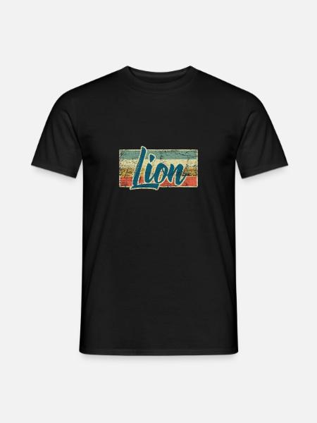 Löwe - Männer T-Shirt - Schwarz