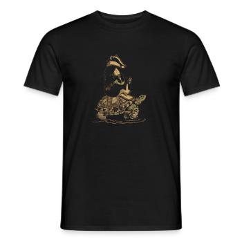 Dachs reitet Schildkröte - Männer T-Shirt - Schwarz - Vorne - AI Model Male 178 light (178cm)