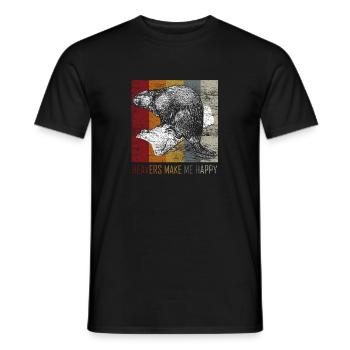 Biber - Männer T-Shirt - Schwarz - Vorne - AI Model Male 178 light (178cm)