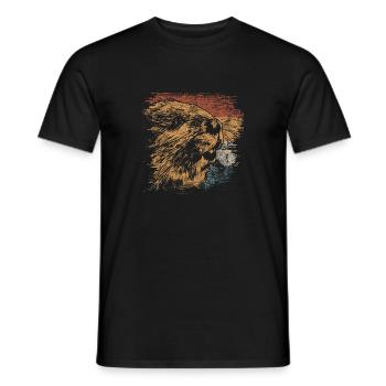 beaver - Men's T-Shirt - black - Front - AI Model Male 178 light (178cm)