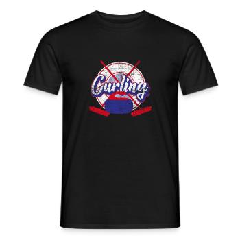 Curling - Männer T-Shirt - Schwarz - Vorne - AI Model Male 178 light (178cm)
