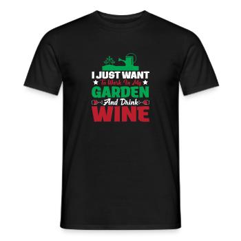 Jardin et vin fleurs jardinage plante de jardinage - T-shirt homme - noir - Devant - AI Model Male 178 light (178cm)