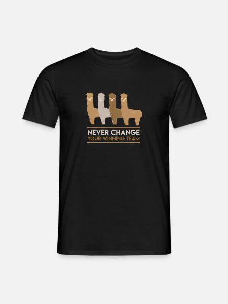 Alpaka Never Change Your Winning Team - Männer T-Shirt - Schwarz