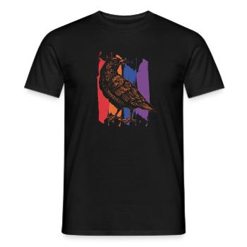 Raven crow bird - Men's T-Shirt - black - Front - AI Model Male 178 light (178cm)