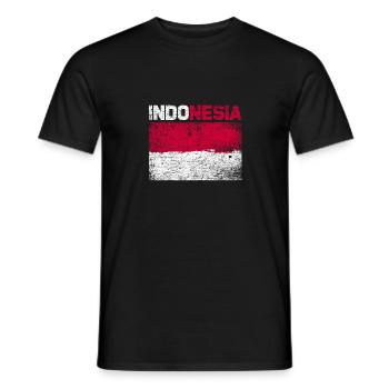 Indonesia - Men's T-Shirt - black - Front - AI Model Male 178 light (178cm)