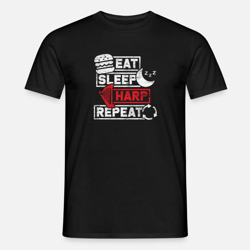 Harfe - Männer T-Shirt - Schwarz