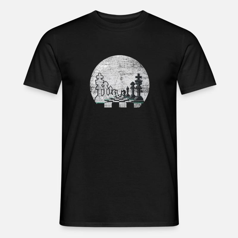 Échecs en échecs lune d’échecs jeu d’échecs - T-shirt homme - noir