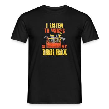 Boîte à outils charpentier - T-shirt homme - noir - Devant - AI Model Male 178 light (178cm)