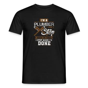 Plombier de plombier - T-shirt homme - noir - Devant - AI Model Male 178 light (178cm)